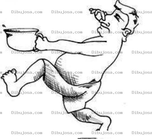 Dibujo para colorear Dibujo De Hombre Con Basinica Para Pintar Y Colorear