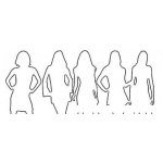 Dibujo para colorear 5mujeres Dibujo De Perfil De Cinco Mujeres Para Colorear