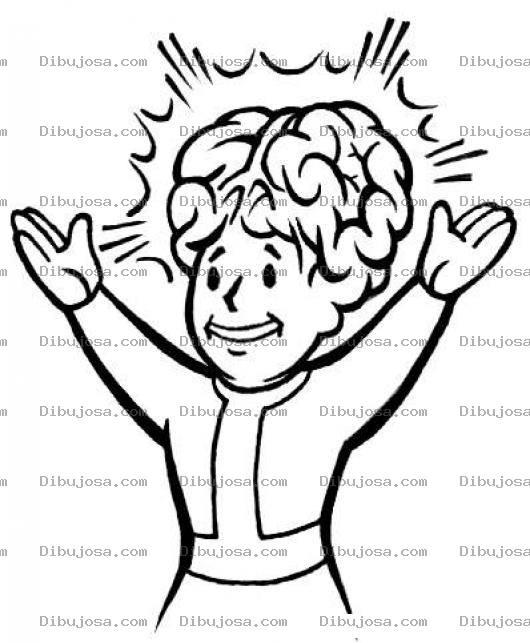 Dibujo para colorear Mujer Con Cerebro Brillante Para Colorear