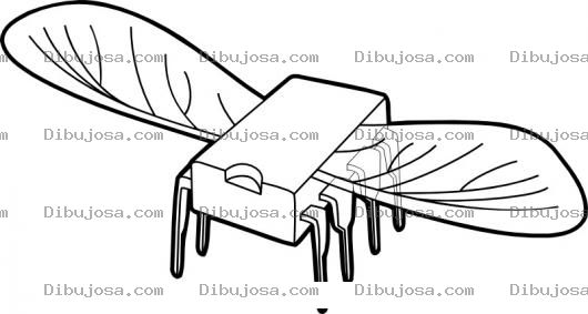 Dibujo para colorear Minirobot Dibujo De Chip Volador Para Pintar Y Colorear Pic Con Alas