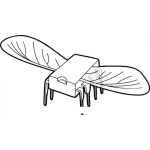 Dibujo para colorear Minirobot Dibujo De Chip Volador Para Pintar Y Colorear Pic Con Alas