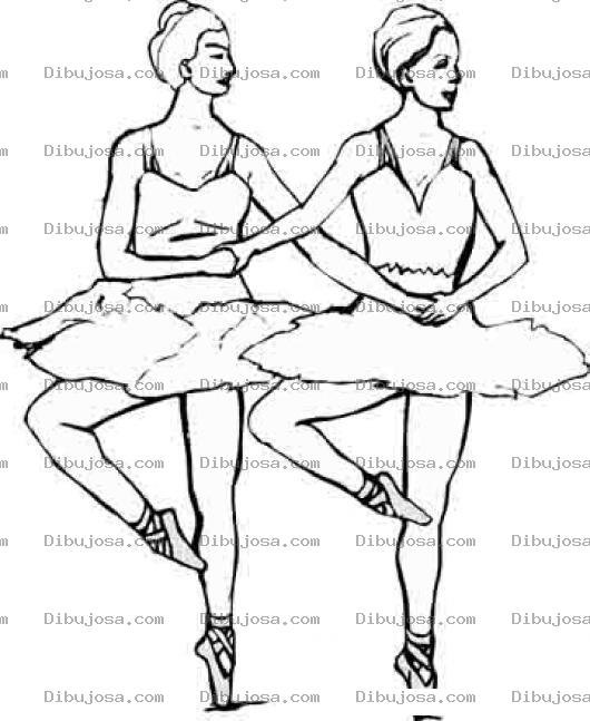 Dibujo para colorear Bailarinas de Balet para colorear