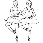 Dibujo para colorear Bailarinas de Balet para colorear
