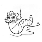 Dibujo para colorear Gusano Fumador Dibujo De Lombriz Con Cigarro Para Pintar Y Colorear Culebra Fumadora
