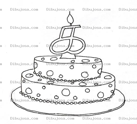 Dibujo para colorear Pastel De Quinceanera Para Pintar Y Colorear