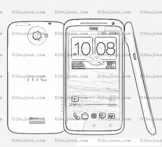 Dibujo para colorear Htconex Dibujo De Celular Htc One X Para Pintar Y Colorear Htc1x Competencia Del Iphone 5 Htc 1 X