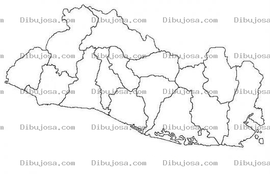 Dibujo para colorear Mapa De El Salvador Pais De Mujeres Hermosas Y Hombres Esforzados Para Pintar Y Colorear