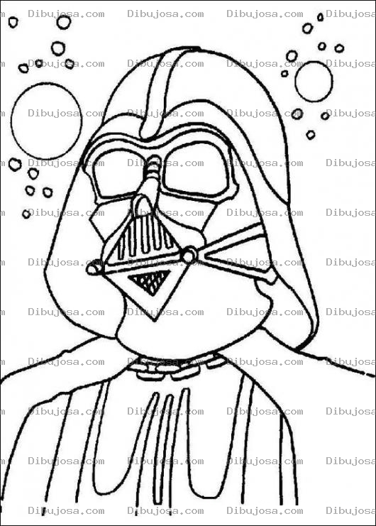 Dibujo para colorear Colorear a darth vader de starwars