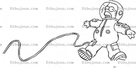 Dibujo para colorear Homeroenelespacio Dibujo De Homero Astronauta Para Pintar Y Colorear