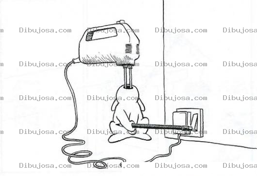 Dibujo para colorear Conejo Suicida Para Pintar Y Colorear Conejo Bruto