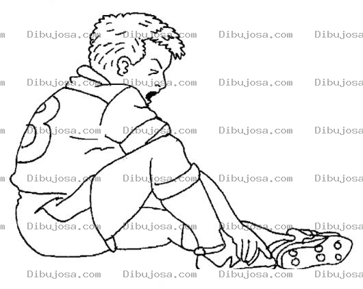 Dibujo para colorear Lesion De Futbol Dibujo De Tobillo Quebrado Para Pintar Y Colorear Futbolista Lesionado Con Dolor De Un Doblon De Pie