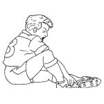 Dibujo para colorear Lesion De Futbol Dibujo De Tobillo Quebrado Para Pintar Y Colorear Futbolista Lesionado Con Dolor De Un Doblon De Pie