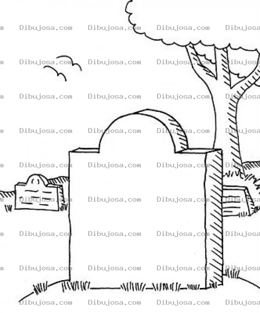 Dibujo para colorear Lapida De Cementerio Sin Epitafio Para Pintar Y Colorear