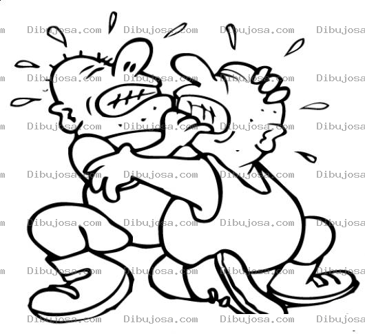 Dibujo para colorear Dibujo De Hombres Peleando Para Pintar Y Colorear Luchadores De Lucha Libre