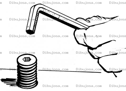 Dibujo para colorear Llavealen Dibujo De Llave Allen Y Tornillo Allen Para Pintar Y Colorear Llave Allen Atronillando Un Tornillo Allen