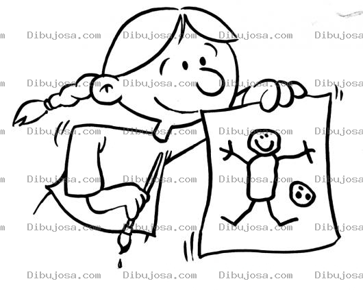 Dibujo para colorear Dibujo De Una Nina Dibujante Dibujando A Un Nino Con Una Pelota De Futbol Para Pintar Y Colorear Dibujo De Dibujo