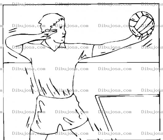 Dibujo para colorear Voleybolista Dibujo De Jugador De Voleybol Sacando La Pelota Para Pintar Y Colorear Volleyballista