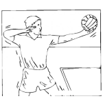 Dibujo para colorear Voleybolista Dibujo De Jugador De Voleybol Sacando La Pelota Para Pintar Y Colorear Volleyballista