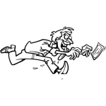 Dibujo para colorear El amor al dinero Dibujo De Hombre Corriendo Detras Del Dinero Para Pintar Y Colorear