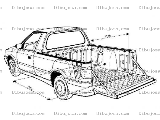 Dibujo para colorear Pickup Datsun1200 Dibujo De Un Picopito Palangana Corta Para Pintar Y Colorear Pick Up Datsun