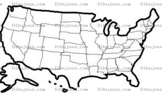 Dibujo para colorear Mapa De Usa Para Colorear
