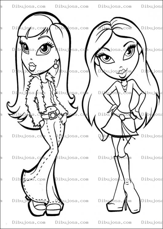 Dibujo para colorear Colorear a las Bratz