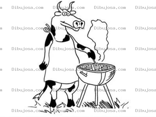Dibujo para colorear Vaca Carnivora Dibujo De Vaca Asando Carne Para Pintar Y Colorear Vaca Canibal Haciendo Un Asado Vacacarnivora Vacacanibal