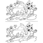Dibujo para colorear Encontrar Diferencias Para Colorear Dos Dibujos Con Diferencias Que Deben Ser Encontradad