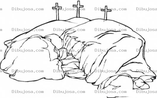 Dibujo para colorear Montedelcalvario Dibujo Del Monte Del Calvario Para Pintar Y Colorear Lugar Donde Murio Jesus
