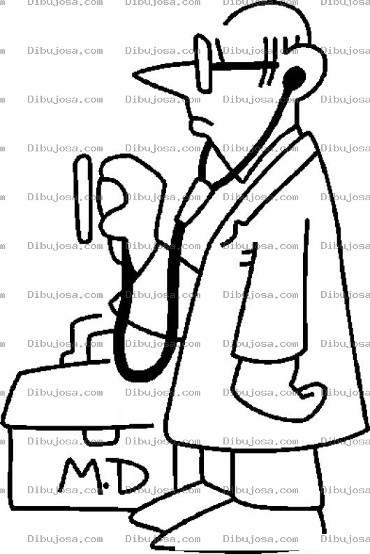 Dibujo para colorear Dibujo De Medico Para Colorear Doctor Con Estetoscopio Y Maletin De Doctor