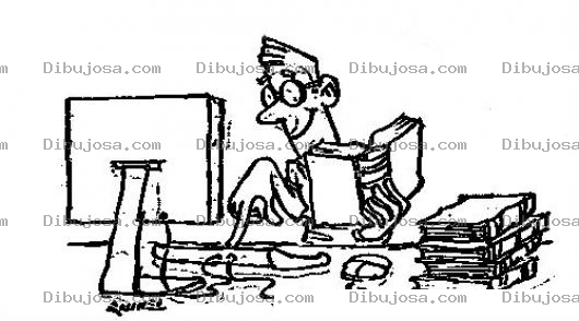 Dibujo para colorear Digitador De Datos Dibujo De Digitador De Libros Typeando Un Libro Para Pintar Y Colorear Editor Trasladando Libros A La Computadora