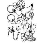 Dibujo para colorear Ratoncita Con Escoba Dibujo De Ratonsito Con Escoba Para Colorear