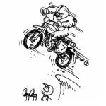 Dibujo para colorear Esta Mi Moto Alpina Derrapante Dibujo De Moto Saltando Para Pintar Y Colorear Moto Por Los Aires dibujo de estamimotoalpinaderrapante