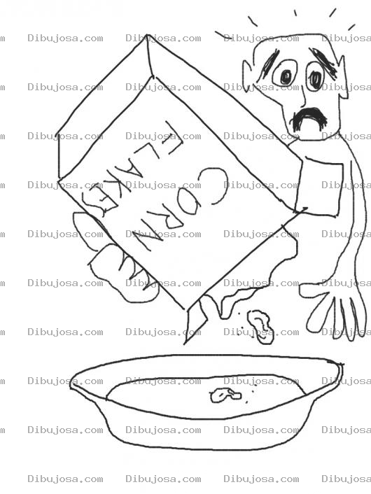 Dibujo para colorear Se Acabo El Cornflakes Dibujo De Hombre Triste Porque Ya No Hay Mas Cereal Colorear Caja De Confleics