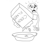 Dibujo para colorear Se Acabo El Cornflakes Dibujo De Hombre Triste Porque Ya No Hay Mas Cereal Colorear Caja De Confleics