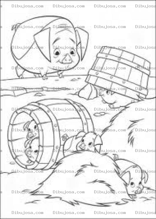 Dibujo para colorear Juegose Escondite Dibujo De Cerditos Jugando A Las Escondidas Con Su Mama Chancha Para Pintar Y Colorear Cochinitos Escondidos