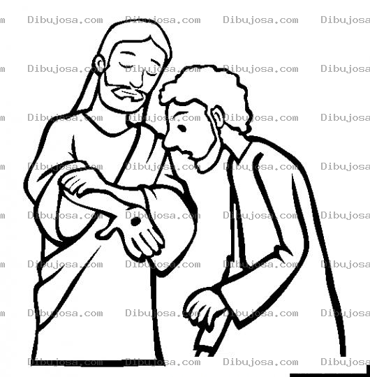 Dibujo para colorear Dibujo De Jesus Mostrando Sus Heridas Despues De Resucitado Para Pintar Y Colorear