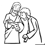 Dibujo para colorear Dibujo De Jesus Mostrando Sus Heridas Despues De Resucitado Para Pintar Y Colorear