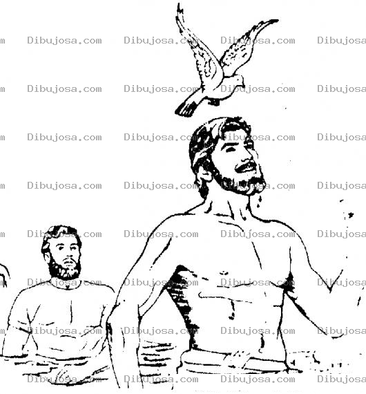 Dibujo para colorear Dibujo De Jesus Bautizado Por Juan Para Pintar Y Colorear