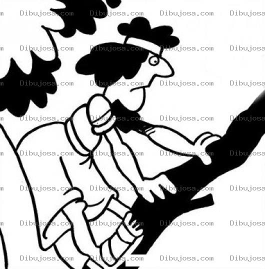 Dibujo para colorear Dibujo Biblico De Zaqueo Encaramado Sobre La Rama De Un Arbol Para Pintar Y Colorear