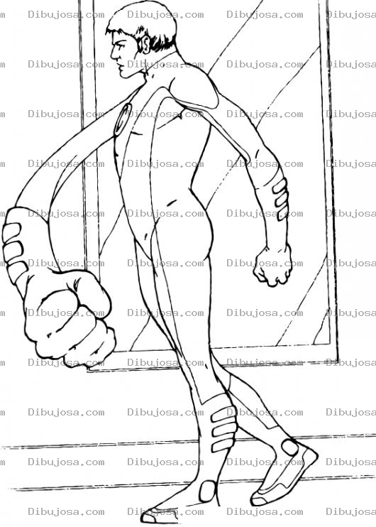 Dibujo para colorear Dibujo Del Hombre Elastico De Los 4 Fantasticos Para Pintar Y Colorear Hombre De Hule