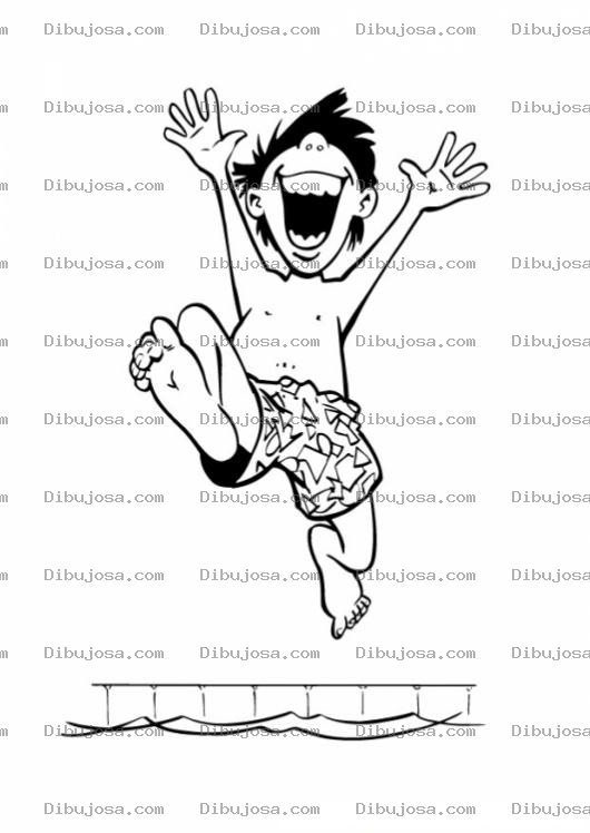 Dibujo para colorear Colorear Salto en una piscina
