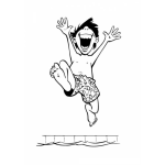 Dibujo para colorear Colorear Salto en una piscina