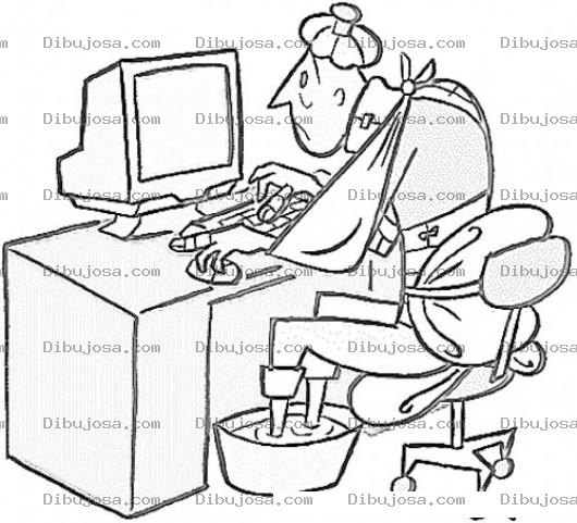 Dibujo para colorear Internauta Enfermo Dibujo De Un Enfermo Navegando En Internet Para Pintar Y Colorear Enfermo Y Quebrado Buscando Remedio Casero Para Curarse De La Gripe Fiebre Y Dolor De Cabeza