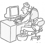 Dibujo para colorear Internauta Enfermo Dibujo De Un Enfermo Navegando En Internet Para Pintar Y Colorear Enfermo Y Quebrado Buscando Remedio Casero Para Curarse De La Gripe Fiebre Y Dolor De Cabeza