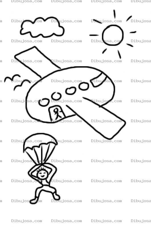 Dibujo para colorear Avion Araba Dibujo De Un Avion Araba Huevo Con Alas Tirando Paracaidistas En La Base Militar General Felipe Cruz Para Pintar Y Colorear Paracaidista Libre Saltando Desde Un Avion