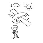 Dibujo para colorear Avion Araba Dibujo De Un Avion Araba Huevo Con Alas Tirando Paracaidistas En La Base Militar General Felipe Cruz Para Pintar Y Colorear Paracaidista Libre Saltando Desde Un Avion