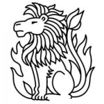Dibujo para colorear Leon De Fuego Para Pintar Y Colorear Leon En Medio De Una Llamarada De Fuego Para Colorear Leon Del Fuego
