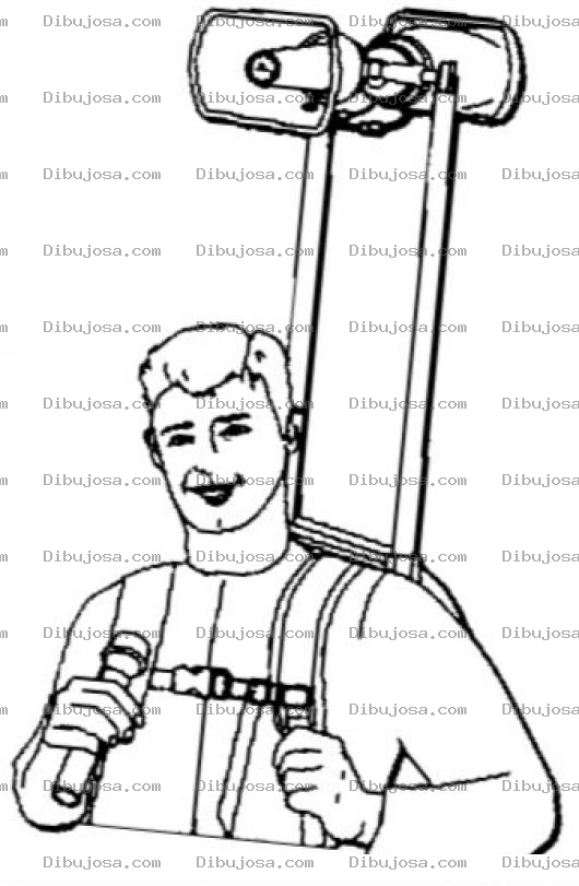 Dibujo para colorear Dibujo De Hombre Con Parlantes Para Pintar Y Colorear