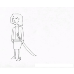 Dibujo para colorear Dibujo De Mujer Con Espada Para Colorear